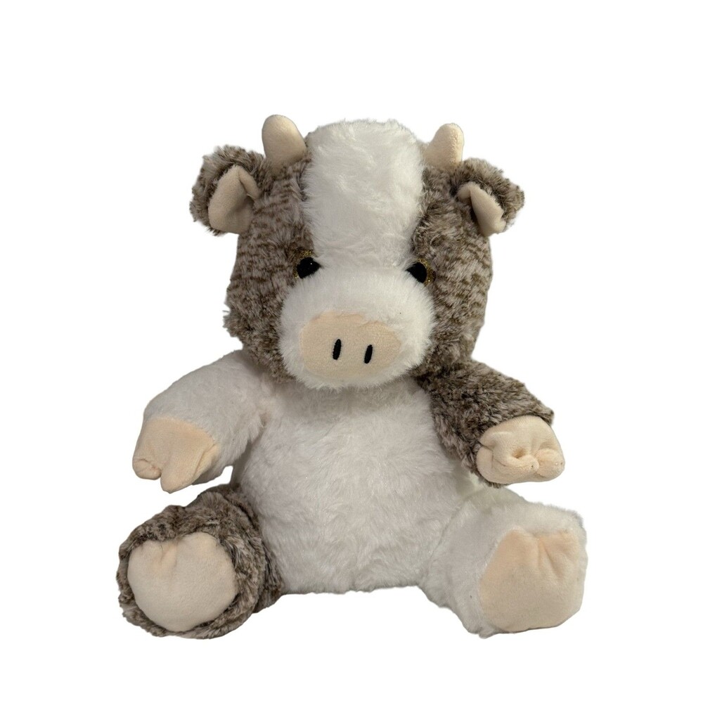 The Bear Factory Plush Cow 11" White Brown Recycled Materials Stuffed Animal